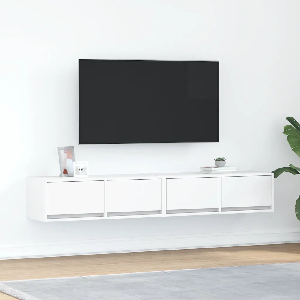vidaXL ТВ шкафове 2 бр бели 80x31x255 см инженерно дърво
