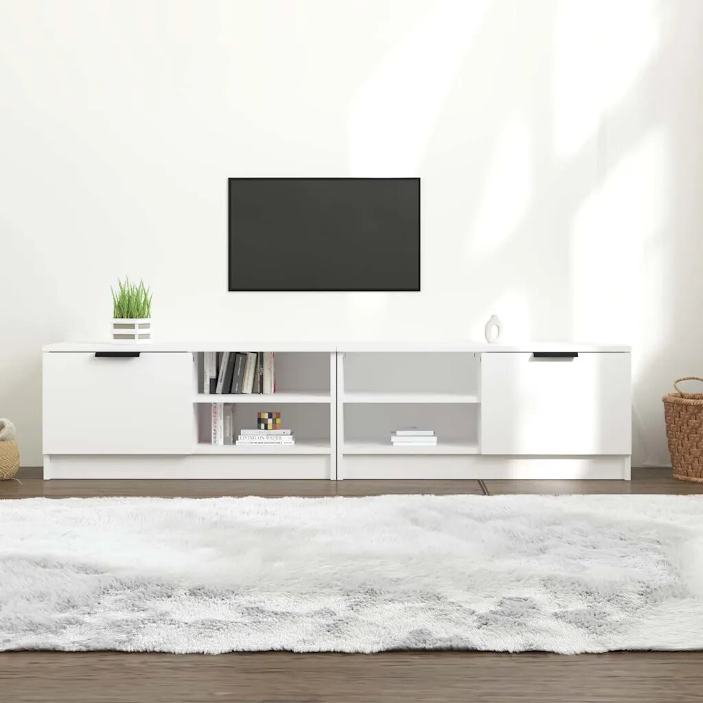 vidaXL ТВ шкафове 2 бр бели 80x35x365 см инженерно дърво