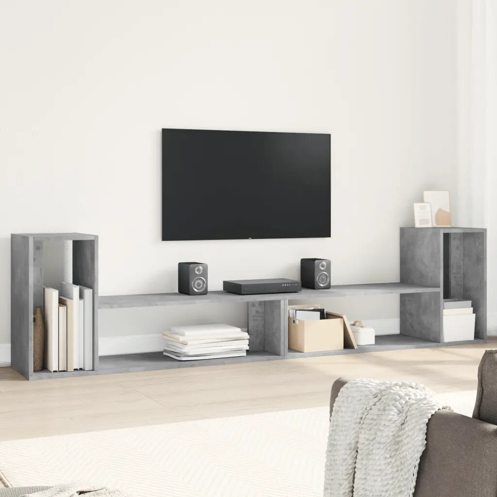 vidaXL ТВ шкафове 2 бр бетонно сиви 100x30x50 см инженерно дърво