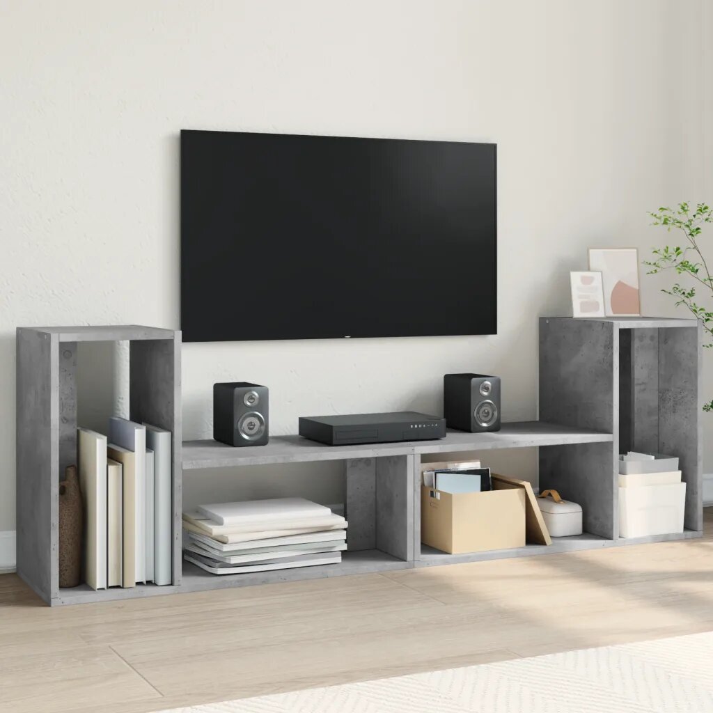 vidaXL ТВ шкафове 2 бр бетонно сиви 75x30x50 см инженерно дърво