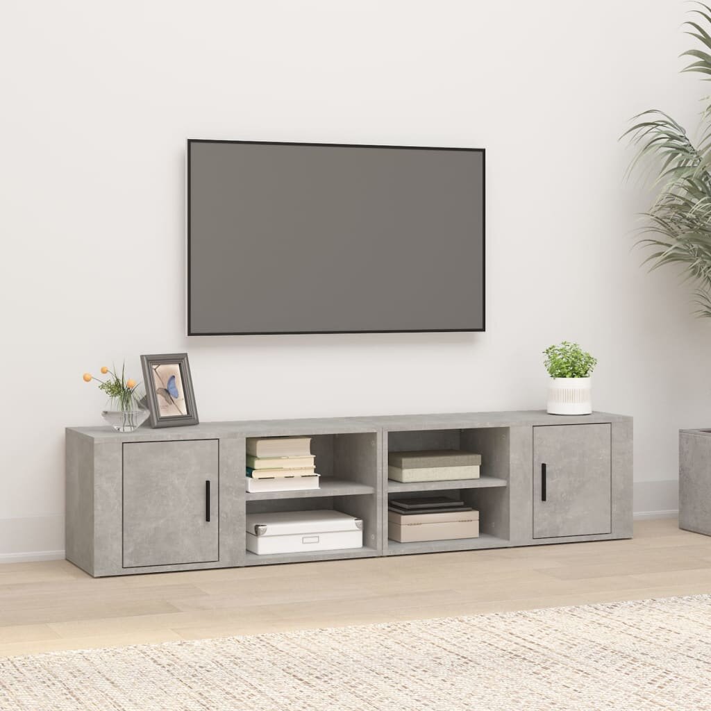 vidaXL ТВ шкафове 2 бр бетонно сиви 80x315x36 см инженерно дърво