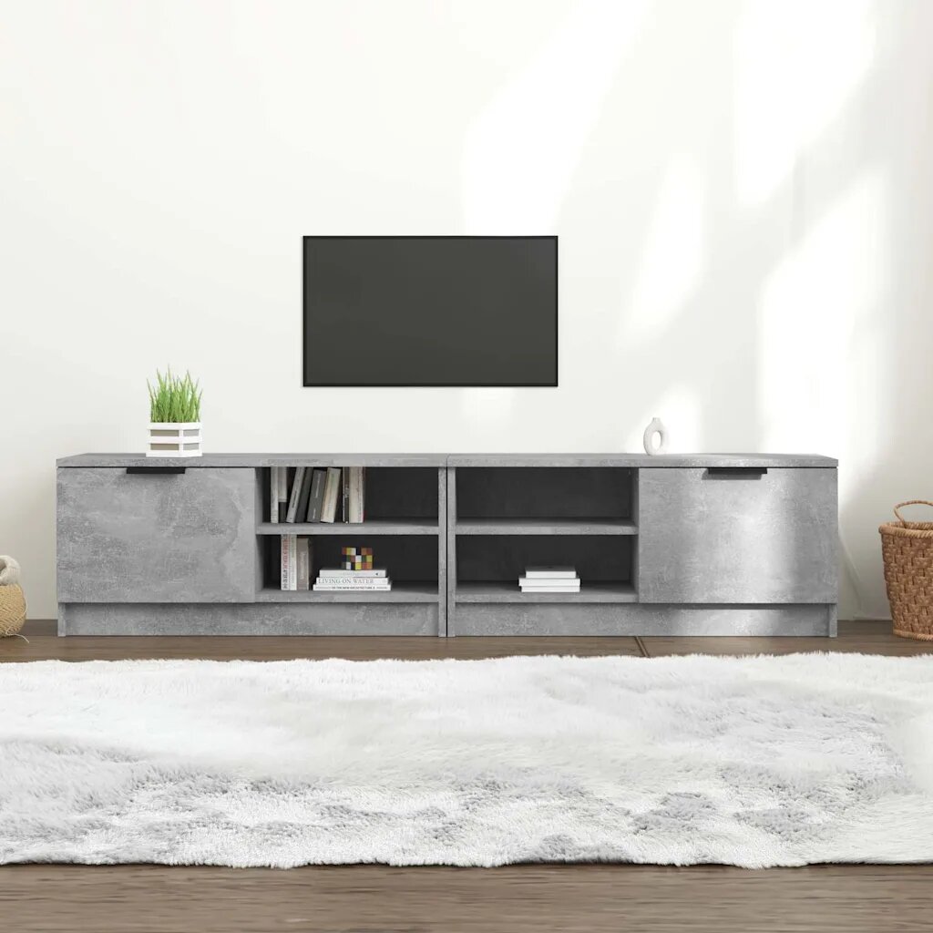 vidaXL ТВ шкафове 2 бр бетонно сиви 80x35x365 см инженерно дърво