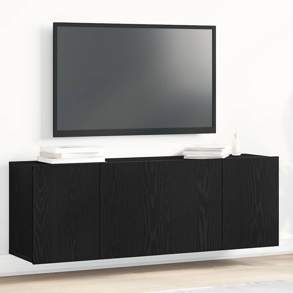 vidaXL ТВ шкафове 2 бр. черен дъб 120x30x41 см инженерно дърво