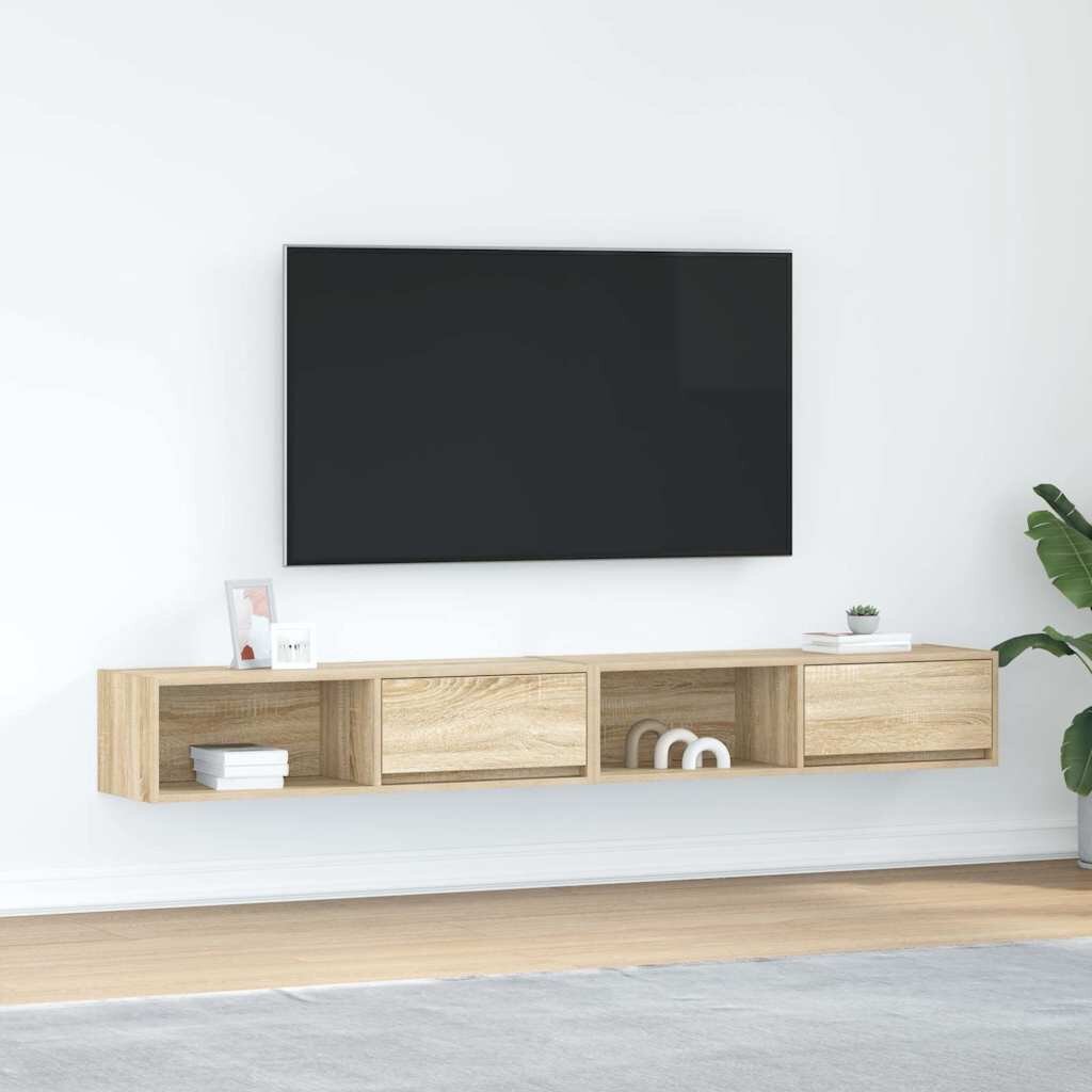 vidaXL ТВ шкафове 2 бр дъб сонома 100x31x255 см инженерно дърво