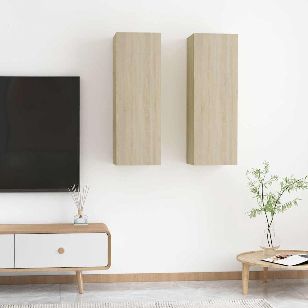 vidaXL ТВ шкафове 2 бр дъб сонома 305x30x90 см инженерно дърво