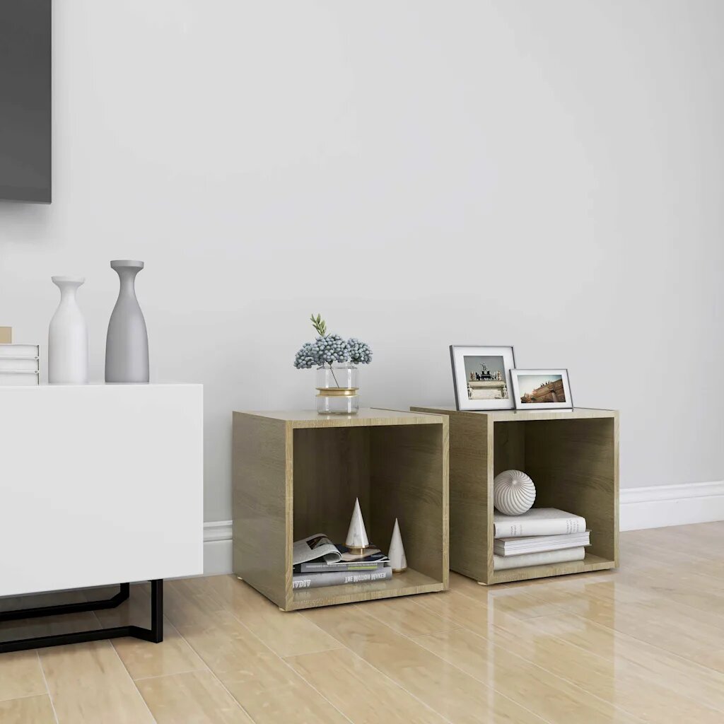 vidaXL ТВ шкафове 2 бр дъб сонома 37x35x37 см инженерно дърво