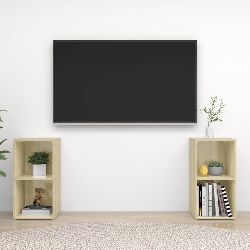 vidaXL ТВ шкафове 2 бр дъб сонома 72x35x365 см инженерно дърво