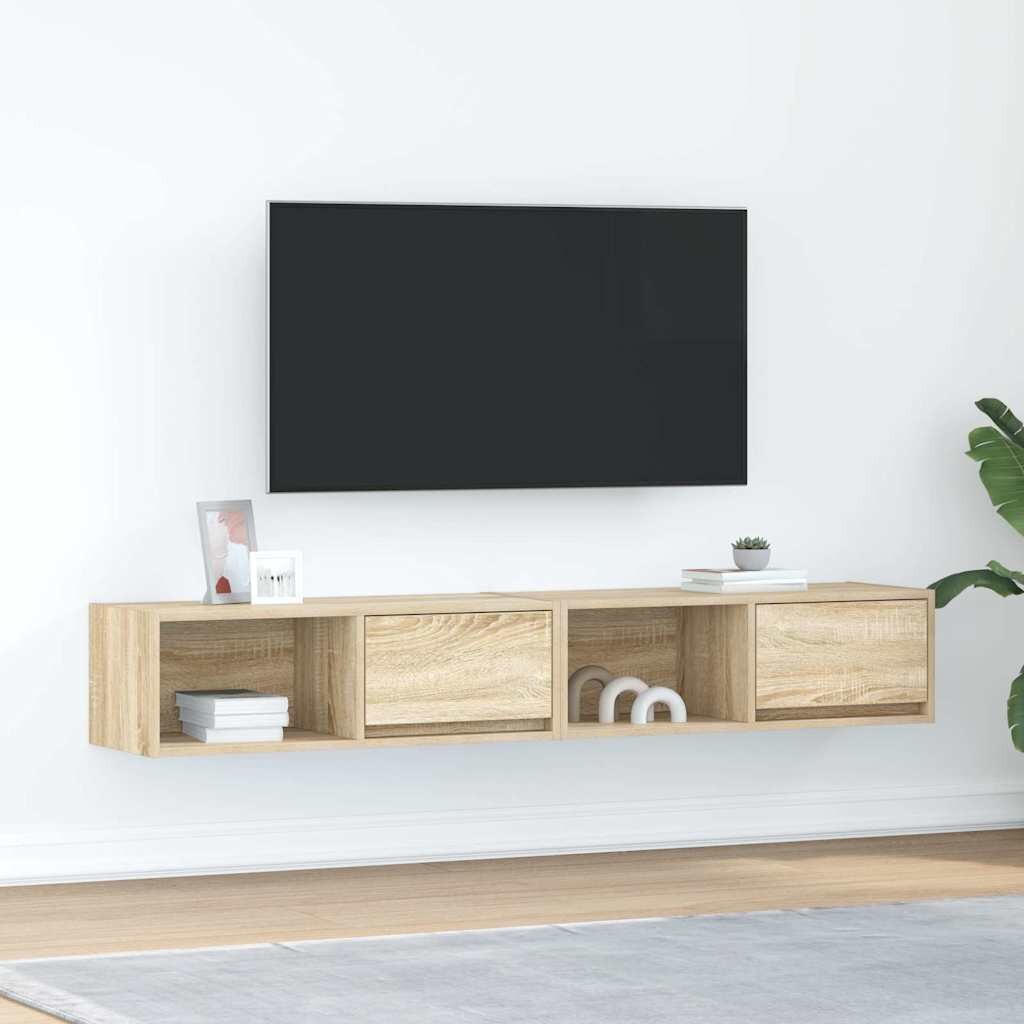 vidaXL ТВ шкафове 2 бр дъб сонома 80x31x255 см инженерно дърво