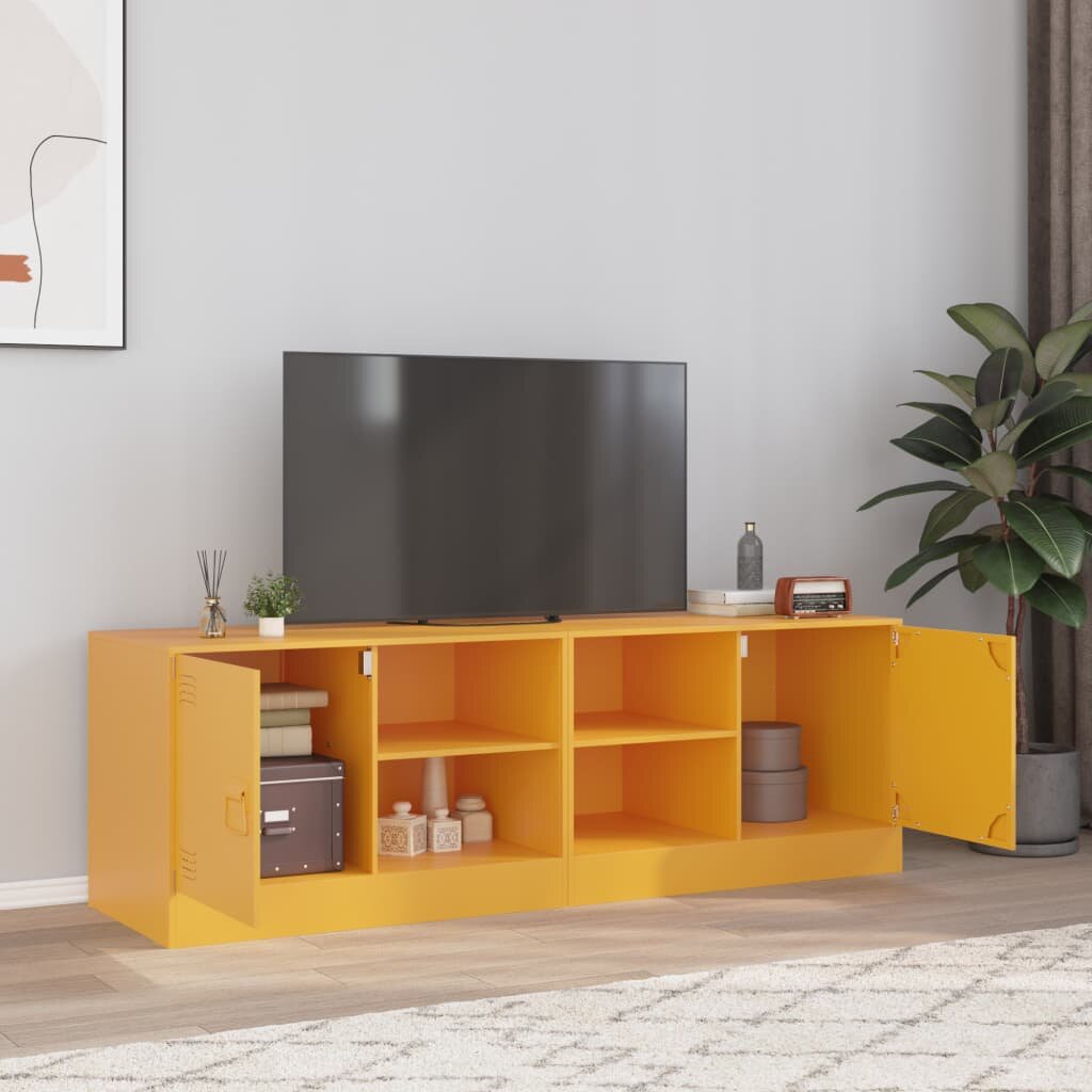 vidaXL ТВ шкафове 2 бр горчица жълто 67x39x44 см стомана