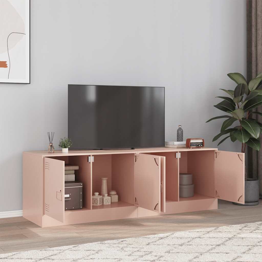 vidaXL ТВ шкафове 2 бр розови 67x39x44 см стомана