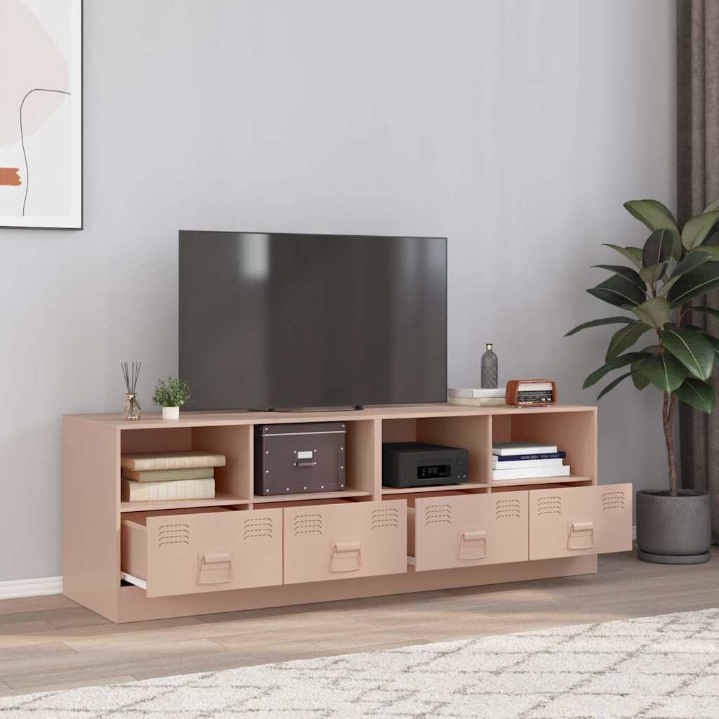 vidaXL ТВ шкафове 2 бр розови 67x39x44 см стомана