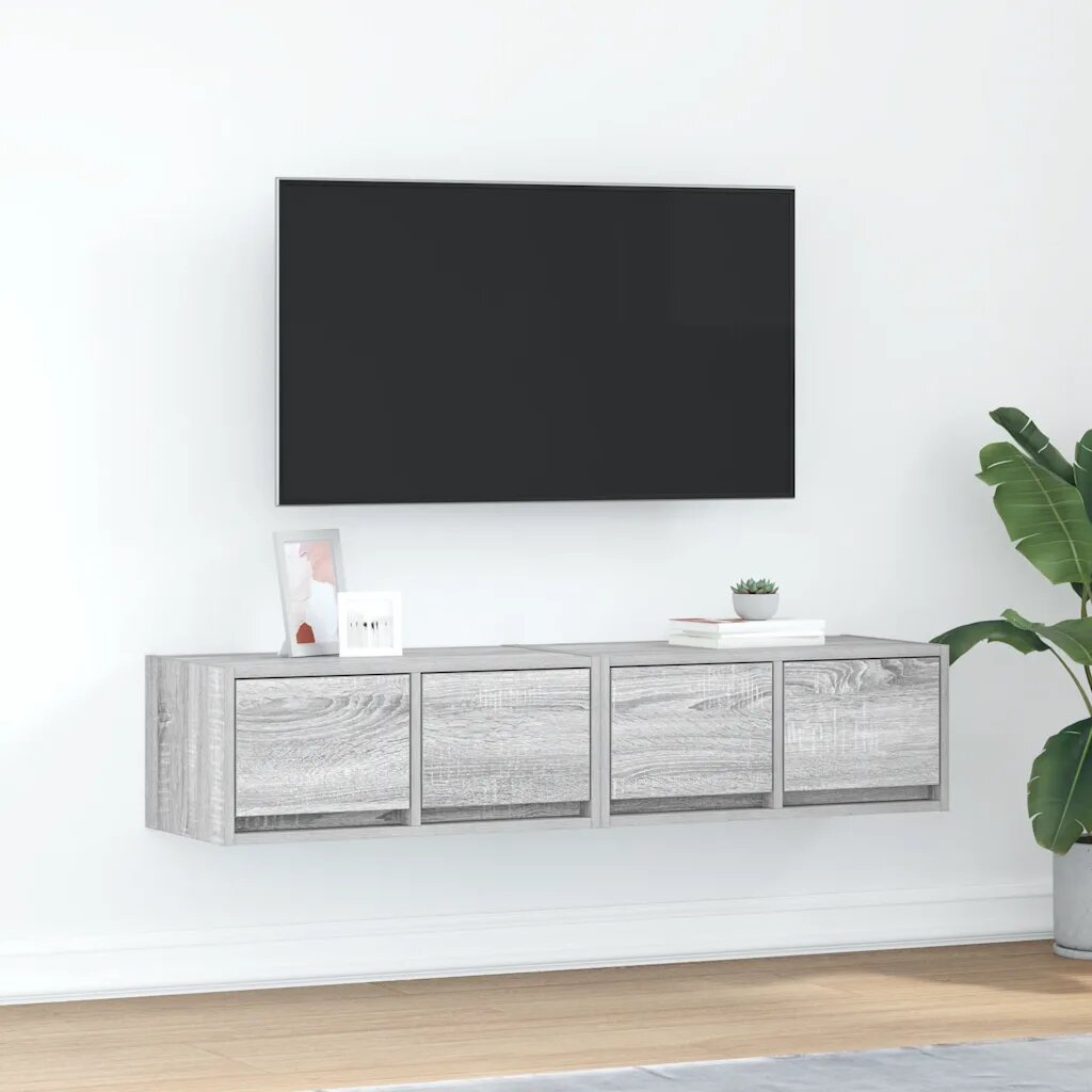 vidaXL ТВ шкафове 2 бр Сив сонома 60x31x255 см инженерно дърво
