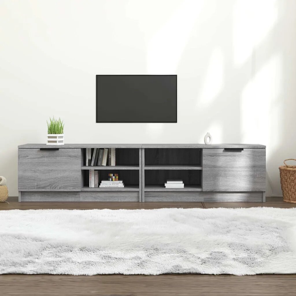 vidaXL ТВ шкафове 2 бр Сив сонома 80x35x365 см инженерно дърво