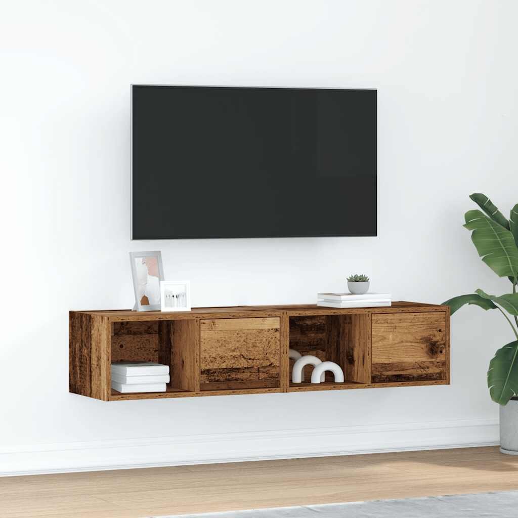 vidaXL ТВ шкафове 2 бр Старо дърво 60x31x255 см инженерно дърво