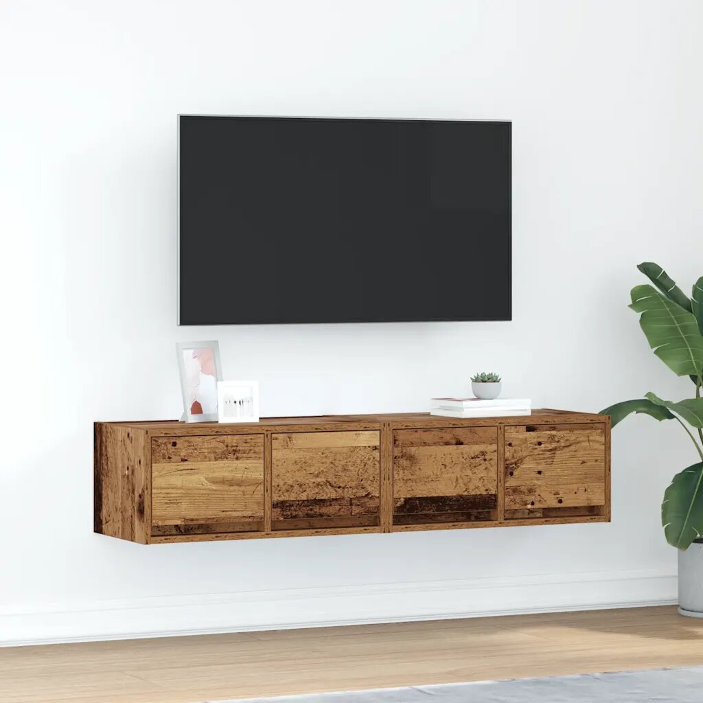 vidaXL ТВ шкафове 2 бр Старо дърво 60x31x255 см инженерно дърво