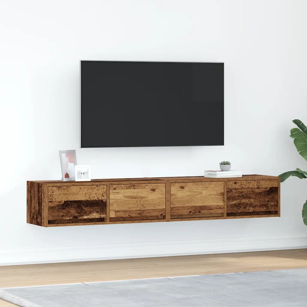 vidaXL ТВ шкафове 2 бр Старо дърво 80x31x255 см инженерно дърво