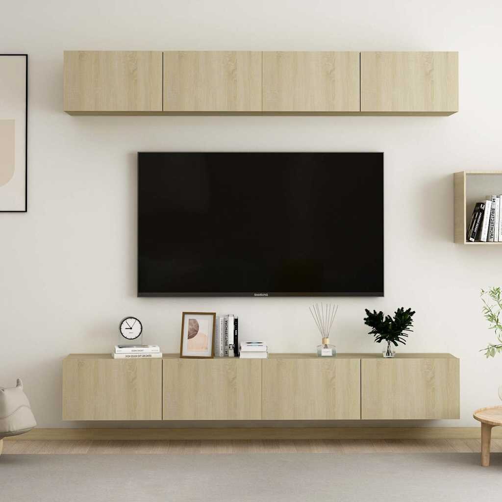vidaXL ТВ шкафове 4 бр дъб сонома 100x30x30 см инженерно дърво