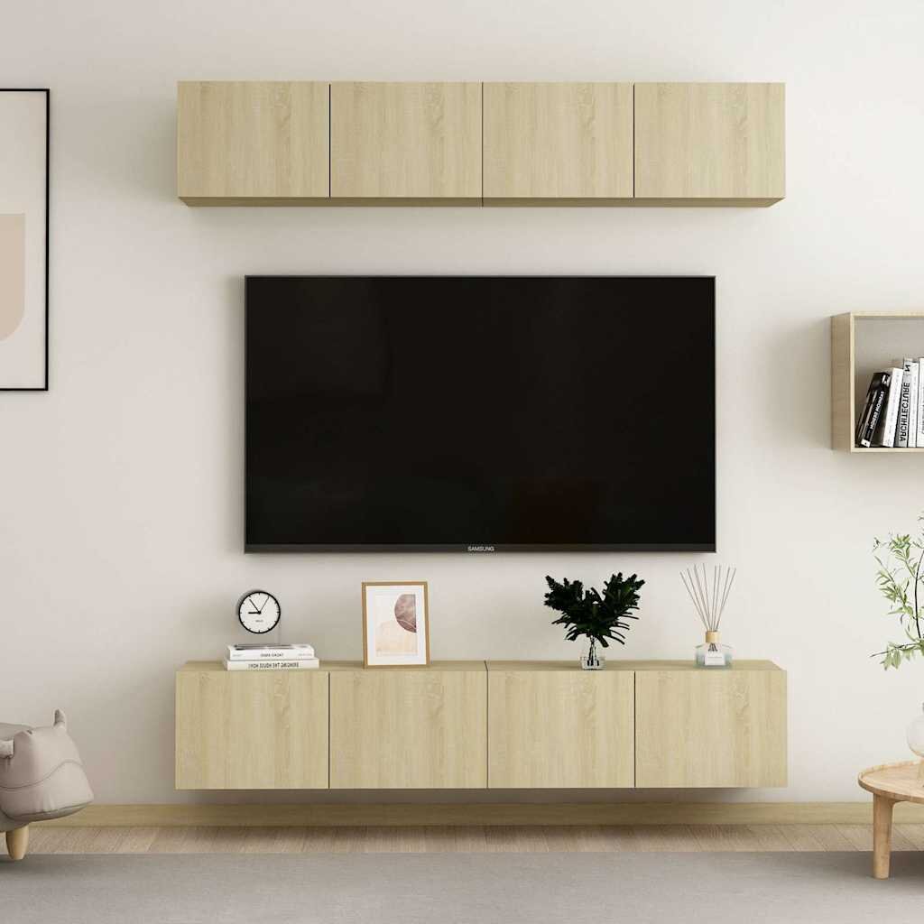 vidaXL ТВ шкафове 4 бр дъб сонома 80x30x30 см инженерно дърво