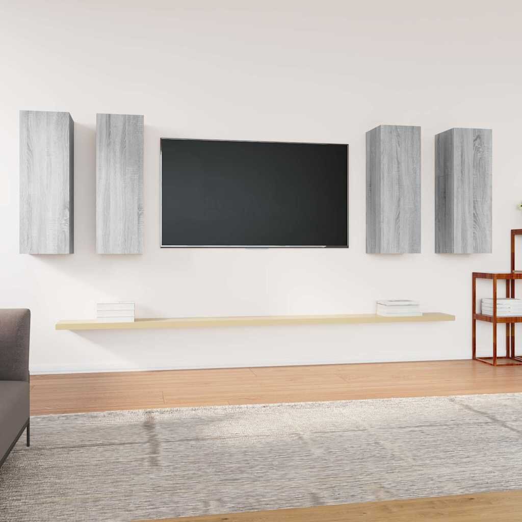 vidaXL ТВ шкафове 4 бр сив сонома 305x30x90 см инженерно дърво