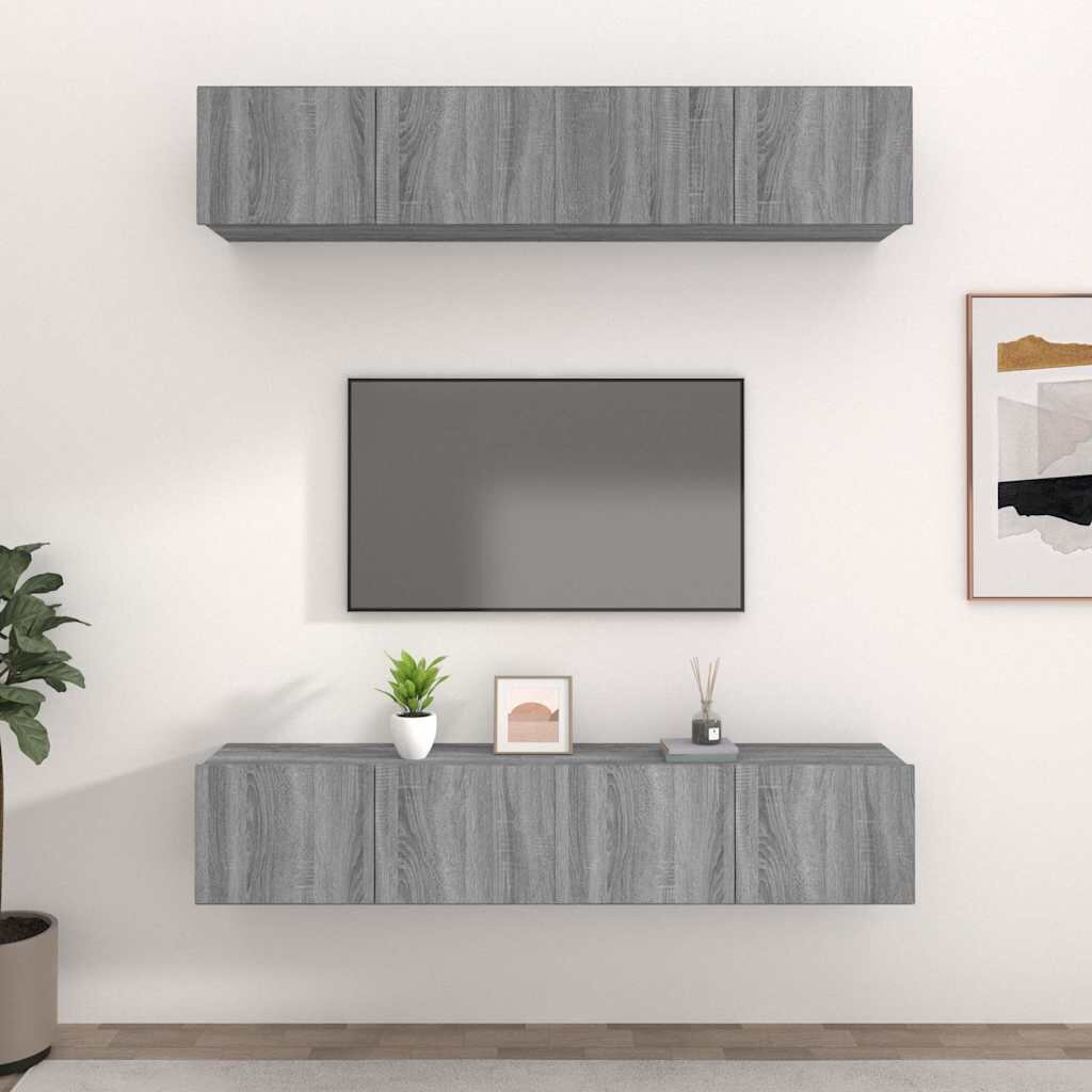 vidaXL ТВ шкафове 4 бр сив сонома 80x30x30 см инженерно дърво