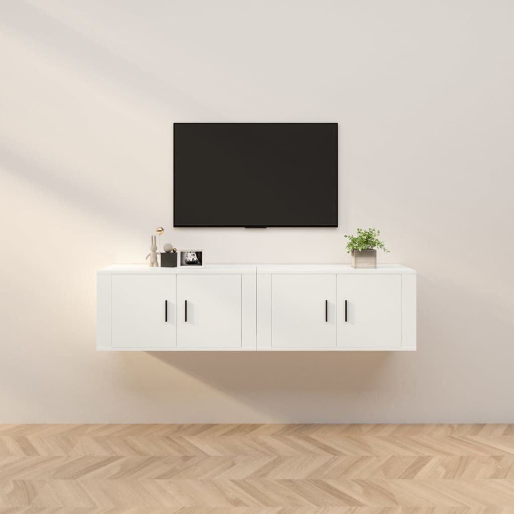 vidaXL ТВ шкафове със стенен монтаж 2 бр бели 80x345x40 см
