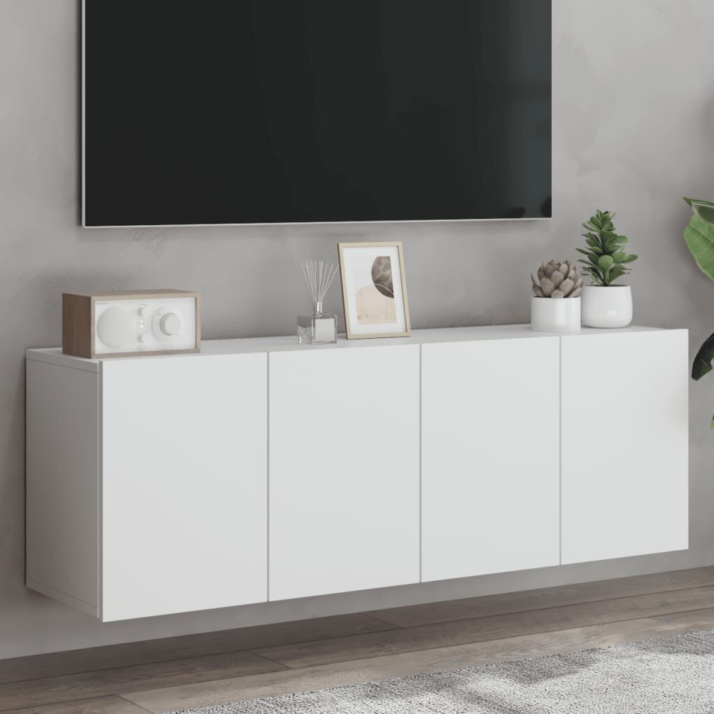 vidaXL ТВ шкафове за стенен монтаж 2 бр бели 60x30x41 см