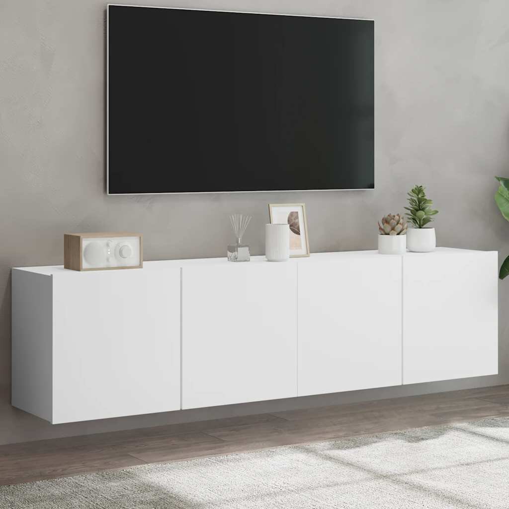 vidaXL ТВ шкафове за стенен монтаж 2 бр бели 80x30x41 см