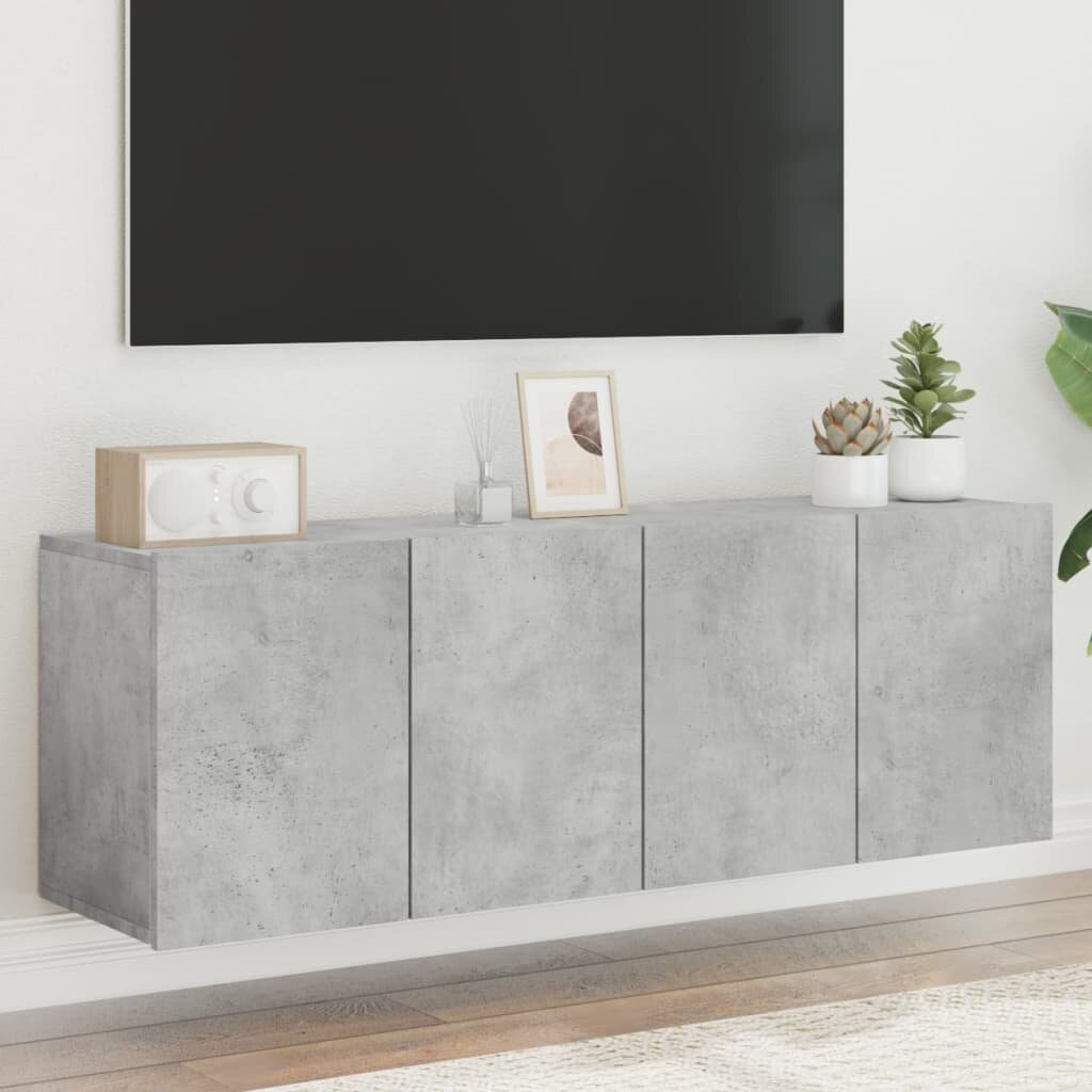 vidaXL ТВ шкафове за стенен монтаж 2 бр бетонно сив 60x30x41 см