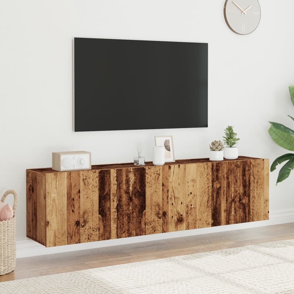 vidaXL ТВ шкафове за стенен монтаж 2 бр черни 80x30x41 см