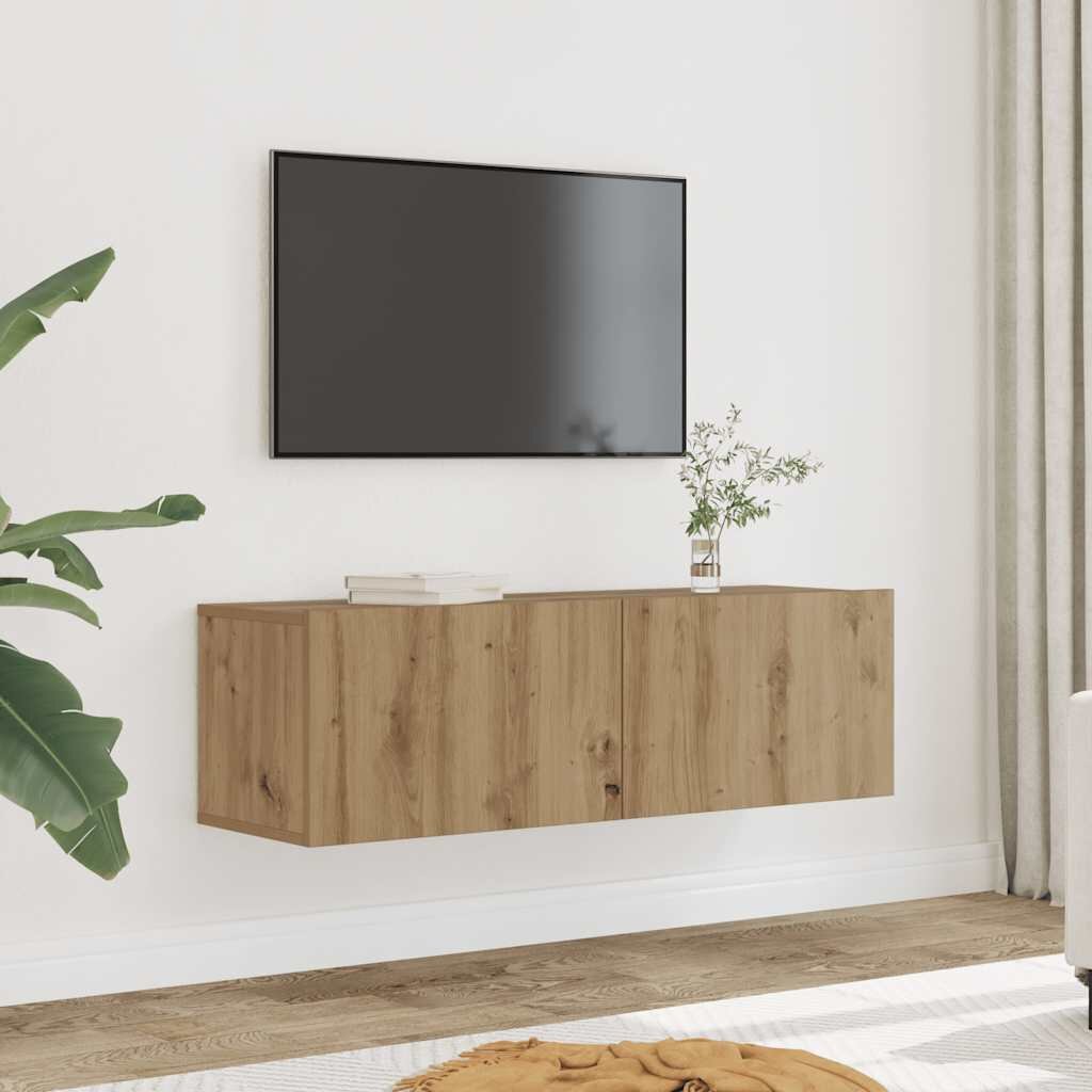vidaXL ТВ шкафове за стенен монтаж 2 бр дъб артизан 100x30x30 см