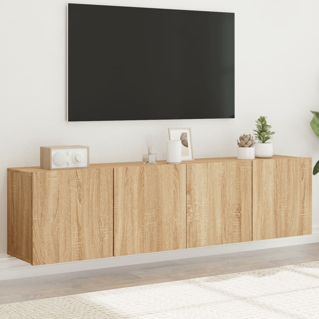 vidaXL ТВ шкафове за стенен монтаж 2 бр сонома дъб 80x30x41 см