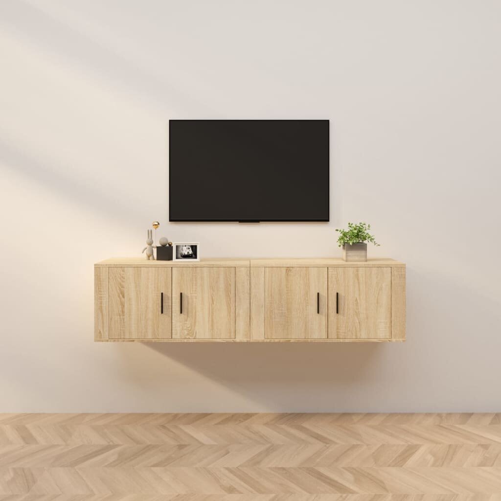 vidaXL ТВ шкафове за стенен монтаж 2 бр сонома дъб 80x345x40 см
