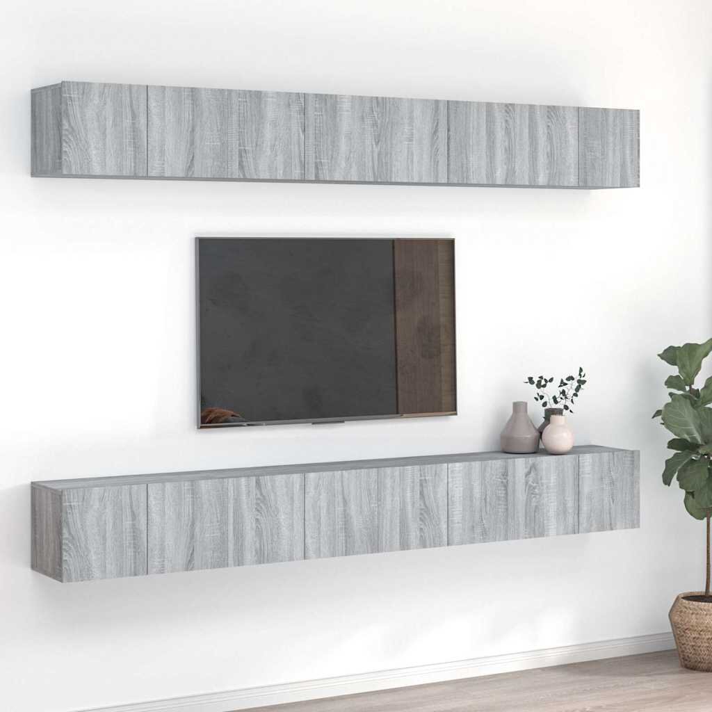 vidaXL ТВ шкафове8 бр сив сонома 60x30x30 см инженерно дърво