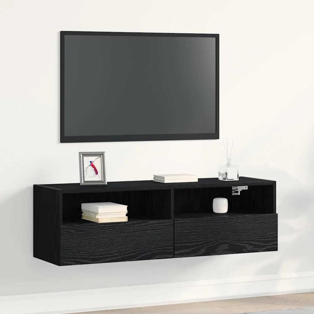 vidaXL TV стенен шкаф 100 x 30 x 30 cm Черния дъб Инженерна дървесина