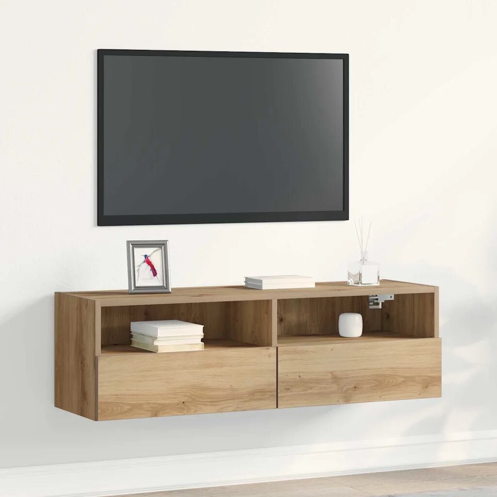 vidaXL TV стенен шкаф 100 x 30 x 30 cm дъб артизан Инженерна дървесина