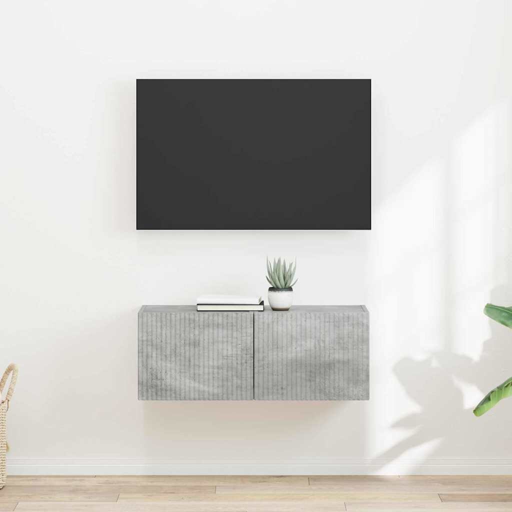 vidaXL TV стенен шкаф 2 бр. Бетон Инженерна дървесина