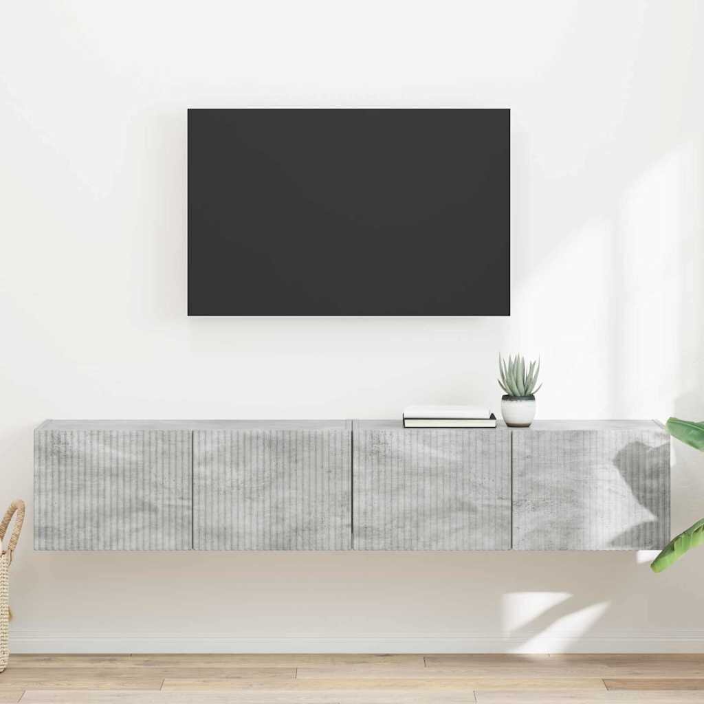 vidaXL TV стенен шкаф 2 бр. Бетон Инженерна дървесина