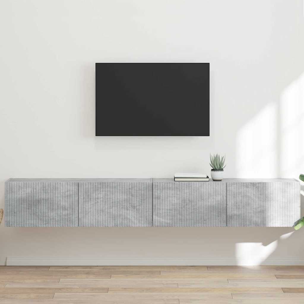vidaXL TV стенен шкаф 2 бр. Бетон Инженерна дървесина