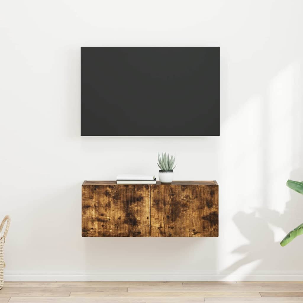 vidaXL TV стенен шкаф 2 бр. Димян дъб Инженерна дървесина