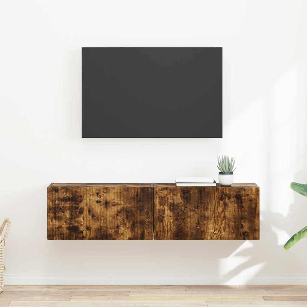 vidaXL TV стенен шкаф 2 бр. Димян дъб Инженерна дървесина