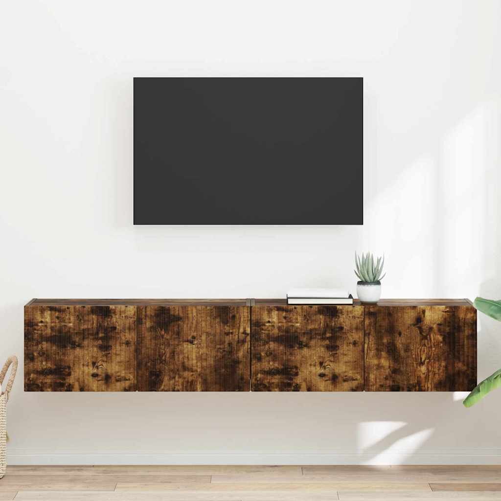 vidaXL TV стенен шкаф 2 бр. Димян дъб Инженерна дървесина