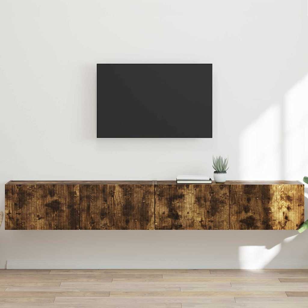 vidaXL TV стенен шкаф 2 бр. Димян дъб Инженерна дървесина