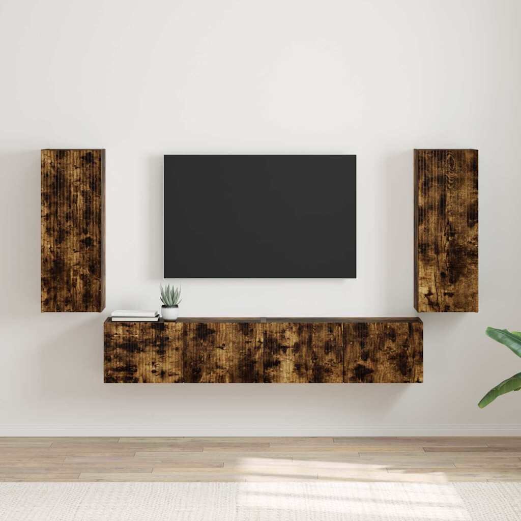 vidaXL TV стенен шкаф 2 бр. Димян дъб Инженерна дървесина