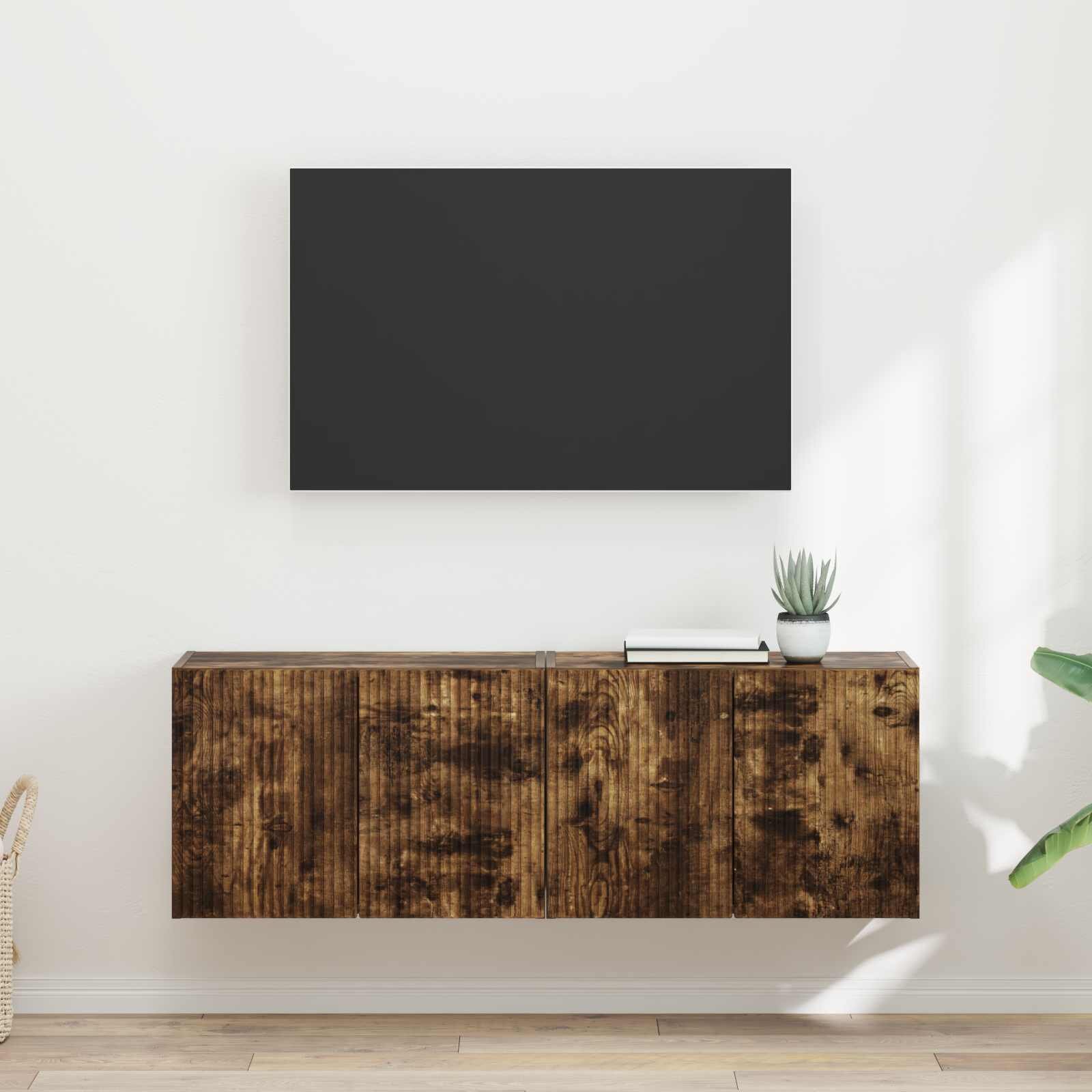 vidaXL TV стенен шкаф 2 бр. Димян дъб Инженерна дървесина