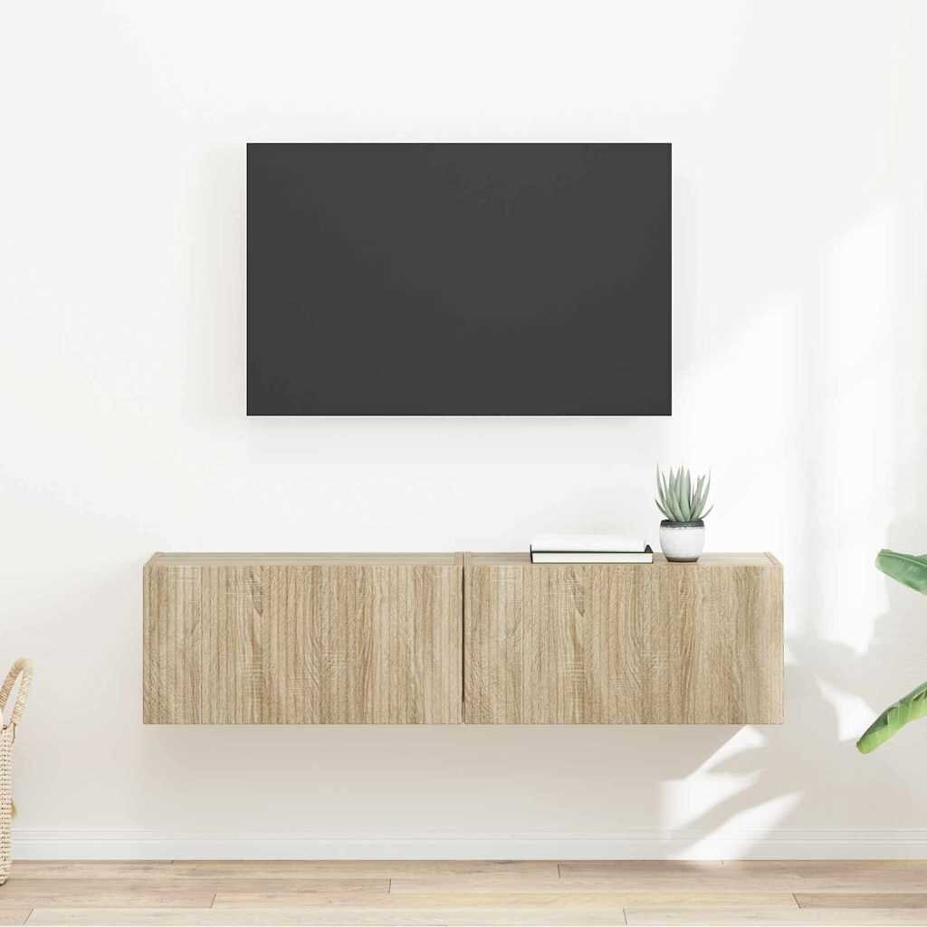 vidaXL TV стенен шкаф 2 бр. Сонома Инженерна дървесина
