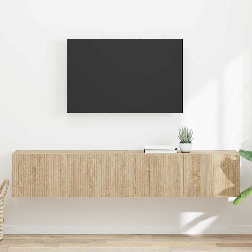 vidaXL TV стенен шкаф 2 бр. Сонома Инженерна дървесина