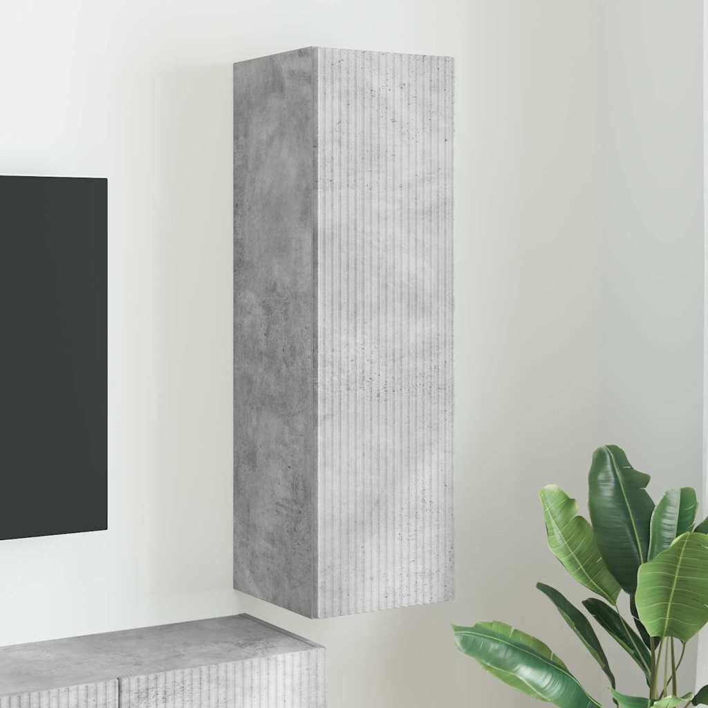 vidaXL TV стенен шкаф 30 x 31 x 100 см Бетон Инженерна дървесина
