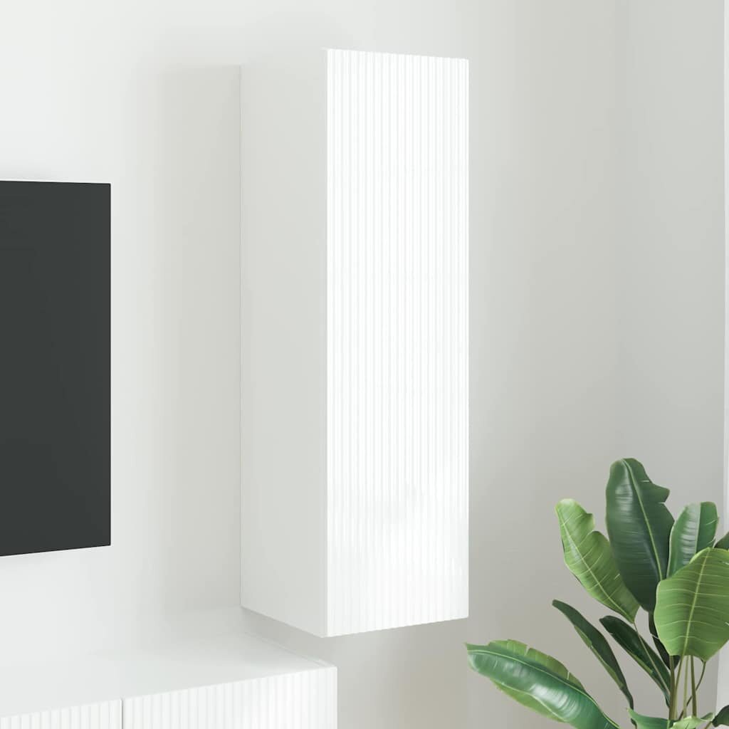 vidaXL TV стенен шкаф 30 x 31 x 100 см Бяло Инженерна дървесина
