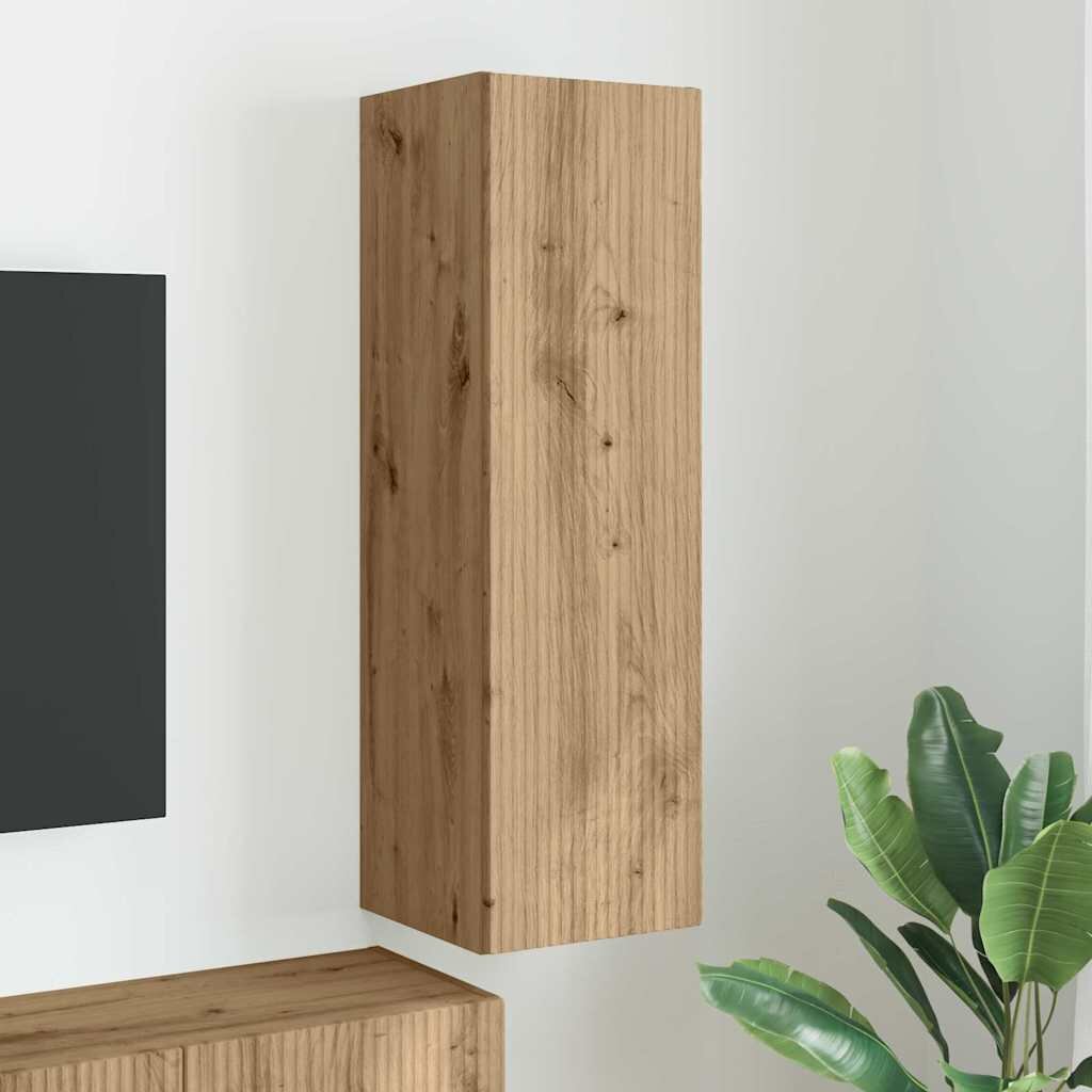 vidaXL TV стенен шкаф 30 x 31 x 100 см Дъб Артизан Инженерна дървесина