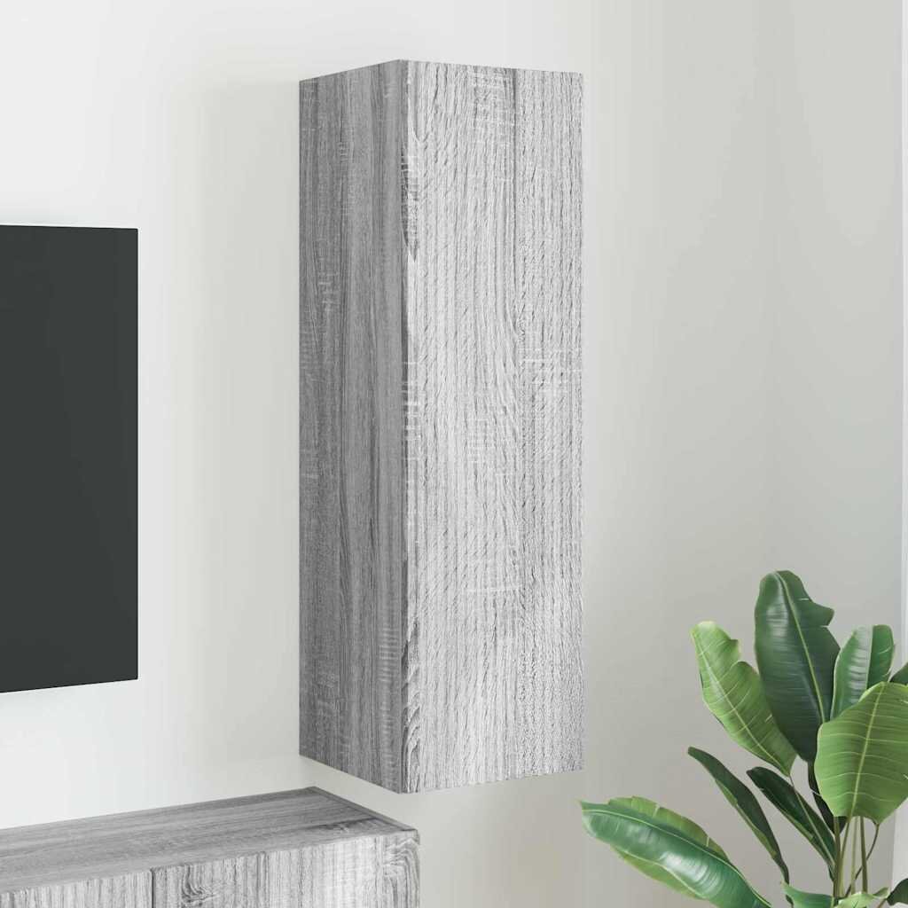 vidaXL TV стенен шкаф 30 x 31 x 100 см Сив Сонома Инженерна дървесина